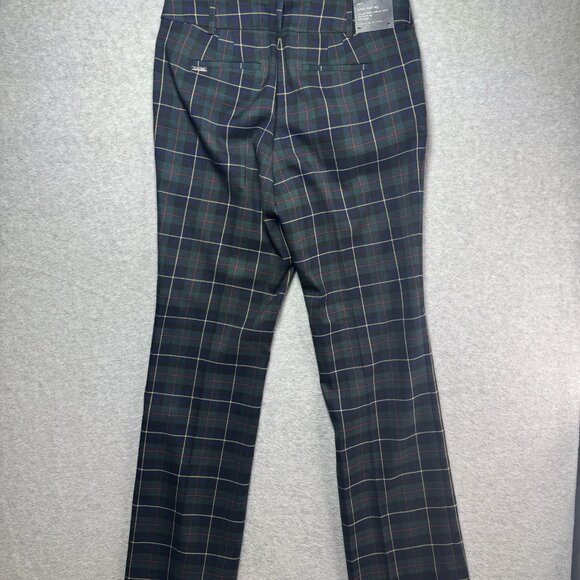 NWT Tommy Hilfiger Sutton Plaid Pants Women's 8 Slim Boot Leg Blue Red Green - Picture 3 of 12